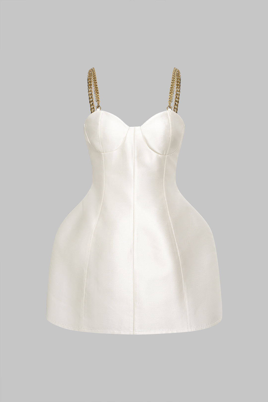 Satin Metallic Chain Sleeveless Mini Dress