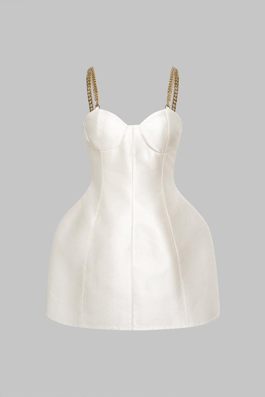 Satin Metallic Chain Sleeveless Mini Dress