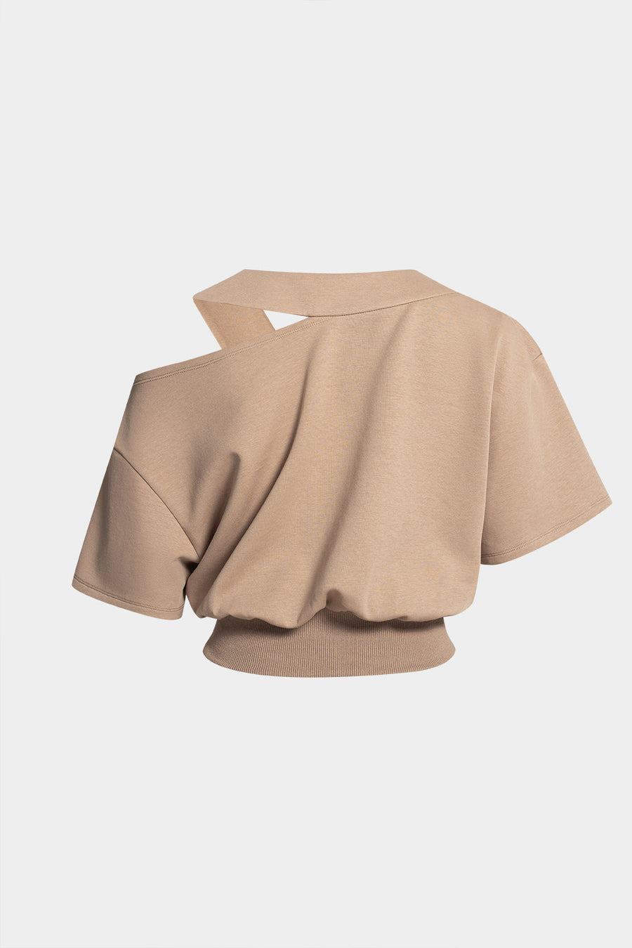 V-Neck One Shoulder Short Sleeve T-Shirt