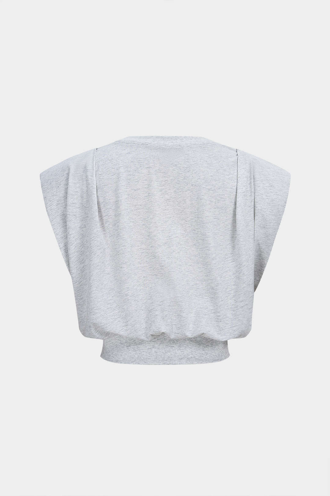 Letter Print Ruched Sleeveless T-Shirt