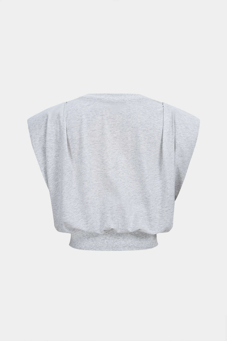 Letter Print Ruched Sleeveless T-Shirt