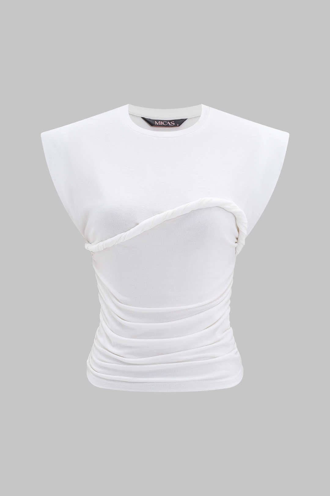 Solid Twist Round Neck T-Shirt
