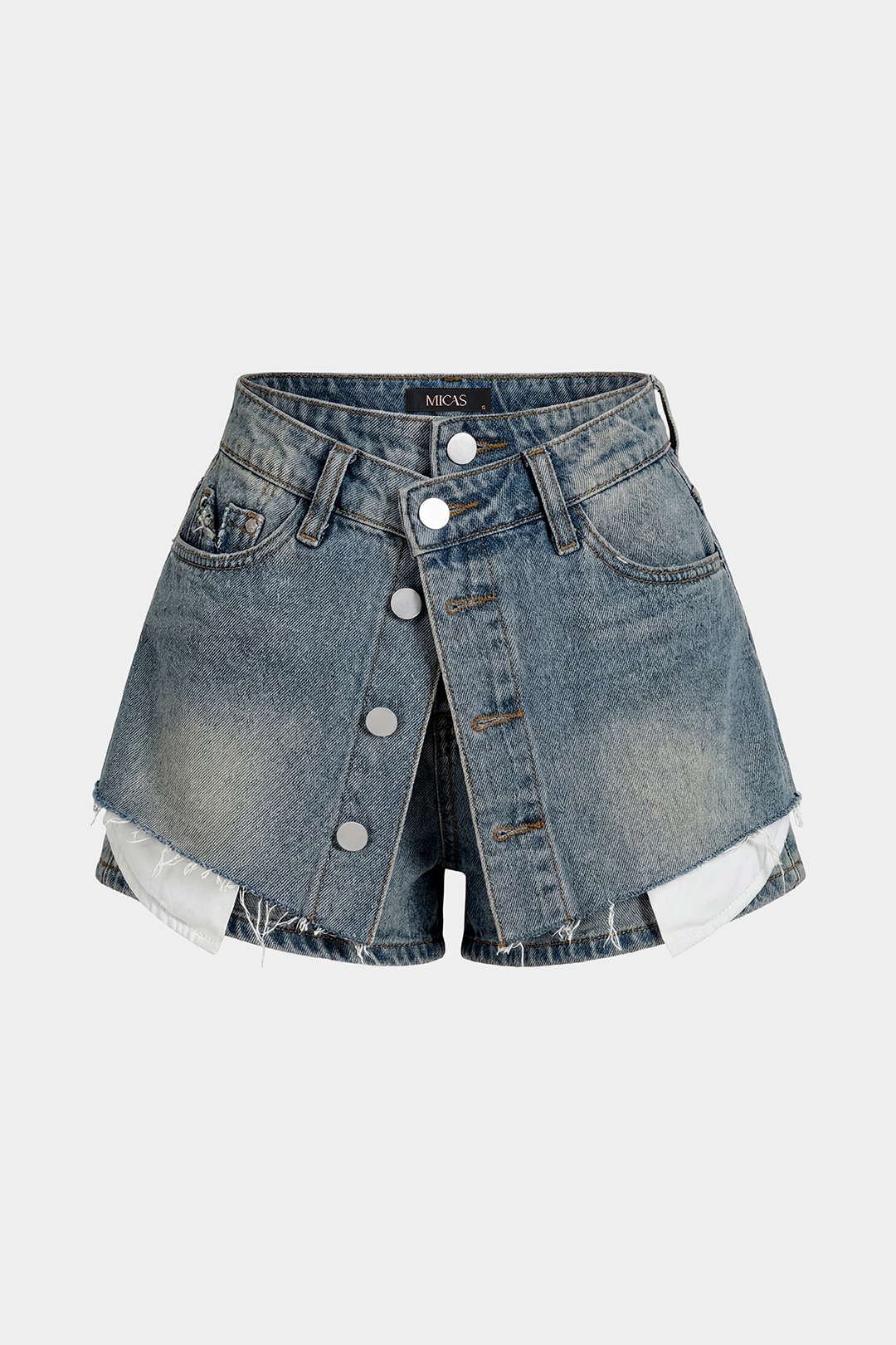 Denim Button Pocket Shorts
