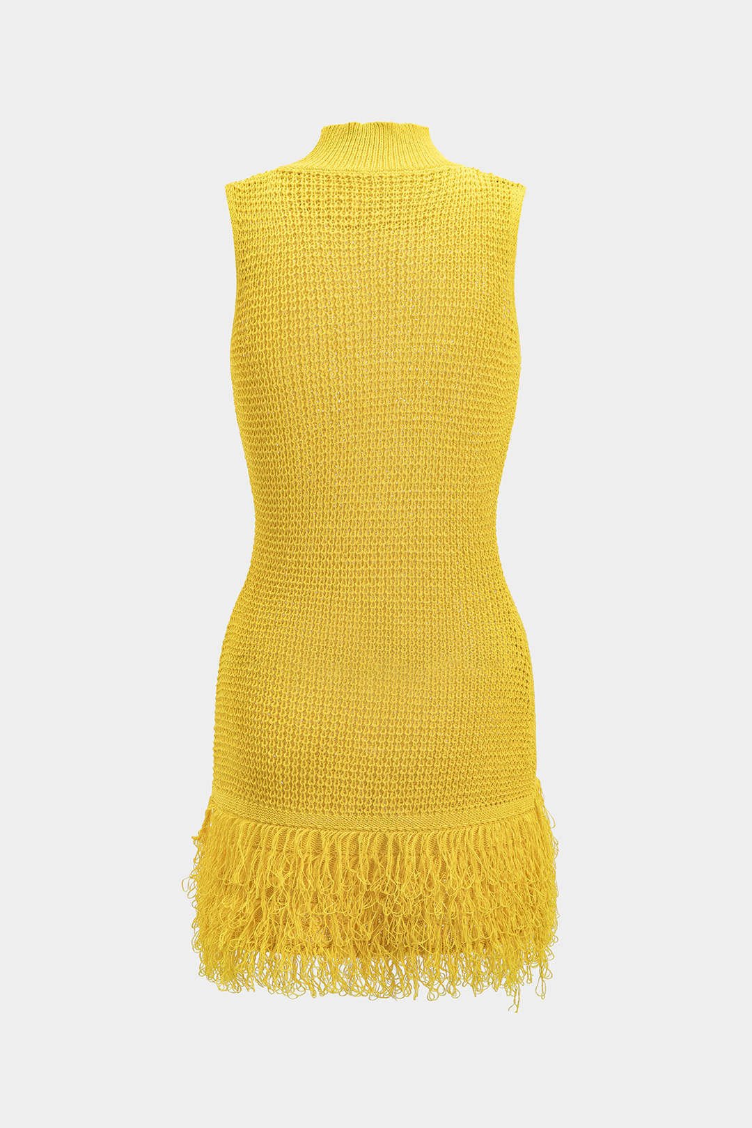 Knit Fringe Sleeveless Mini Dress