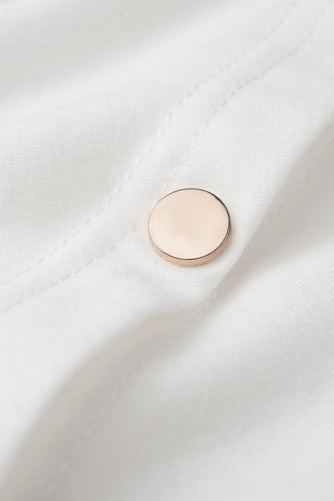 One Shoulder Metallic Button Short Sleeve T-Shirt