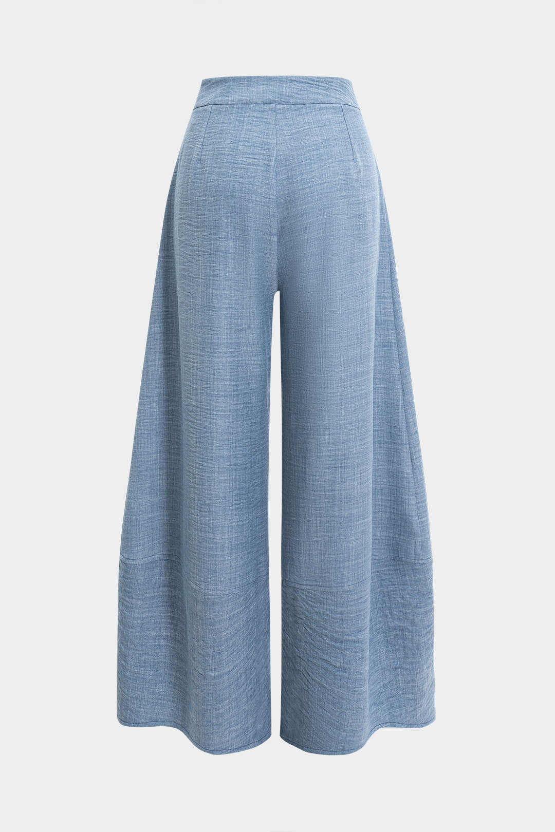 Ruched Zipper Pocket Wide Leg Trousers