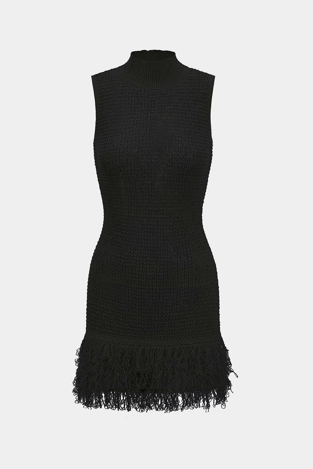Knit Fringe Sleeveless Mini Dress