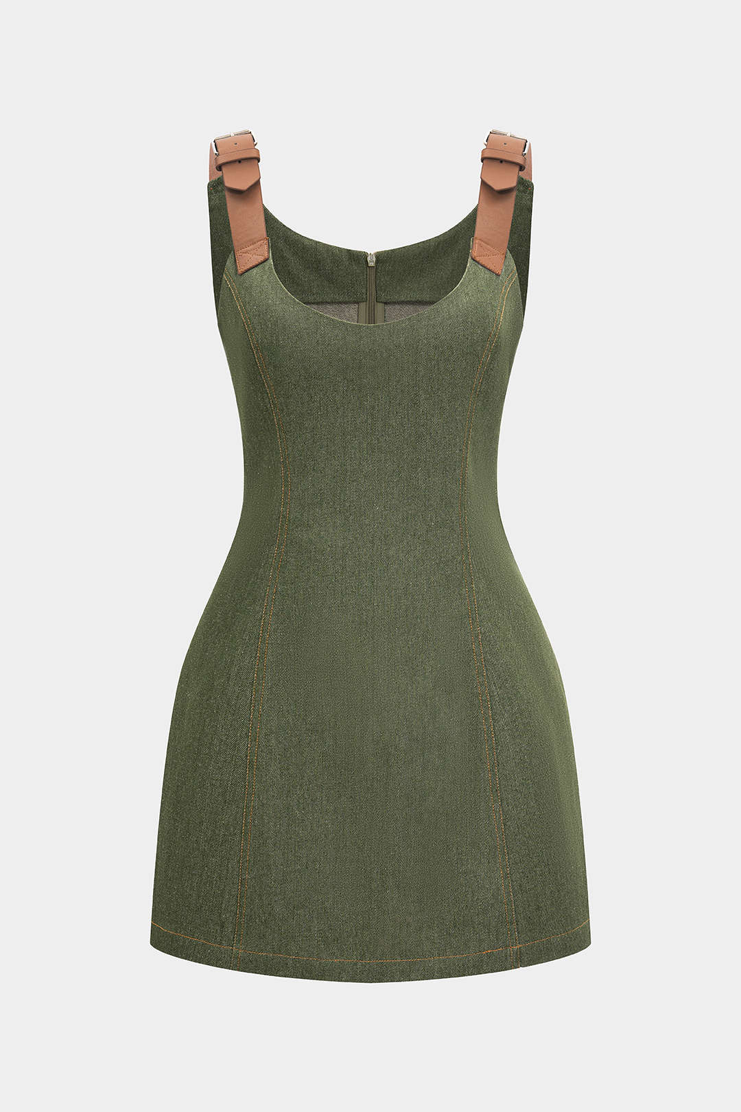 Metallic Decor Sleeveless Mini Dress