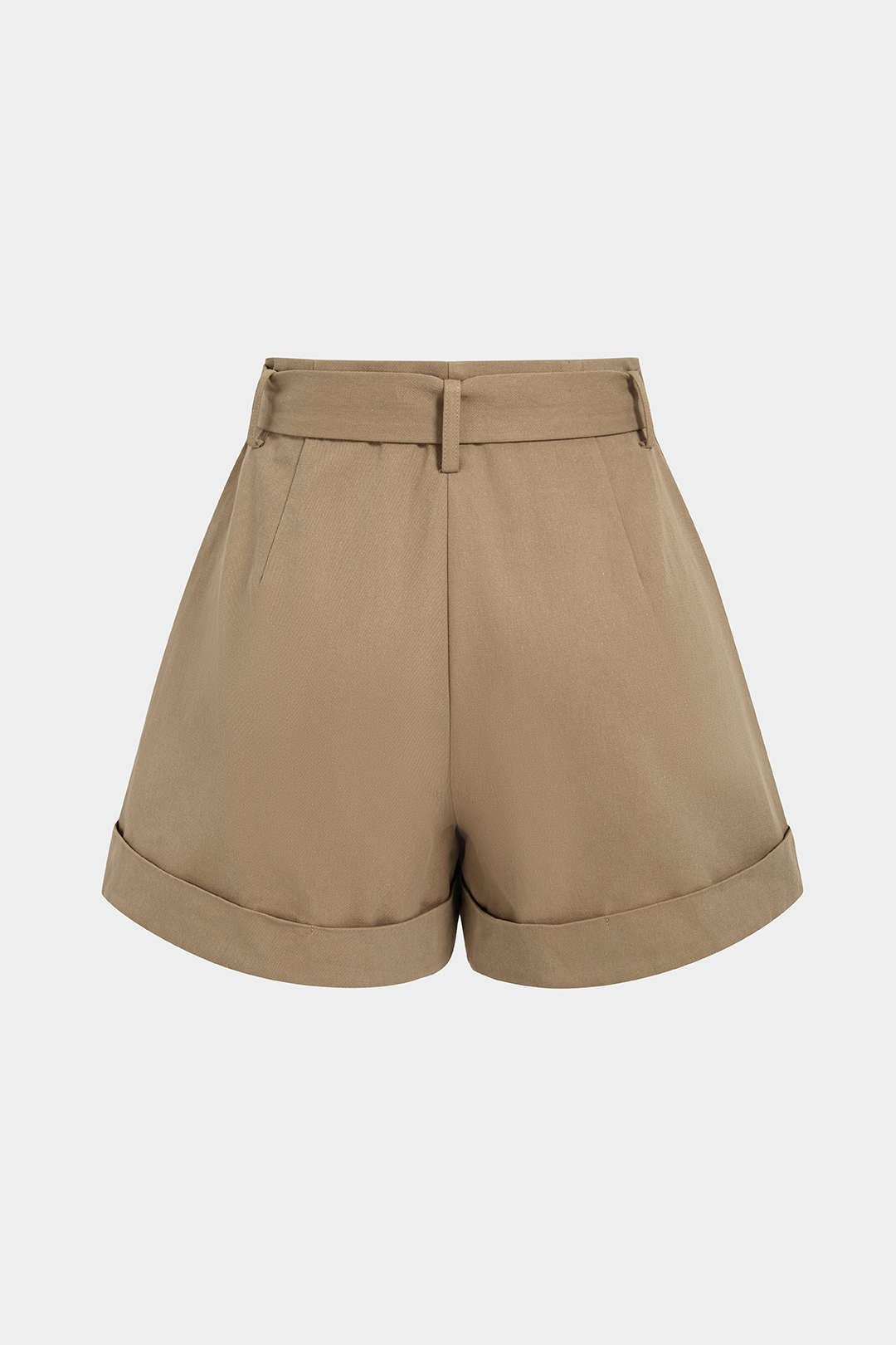 Metallic Belted Cuffed Shorts