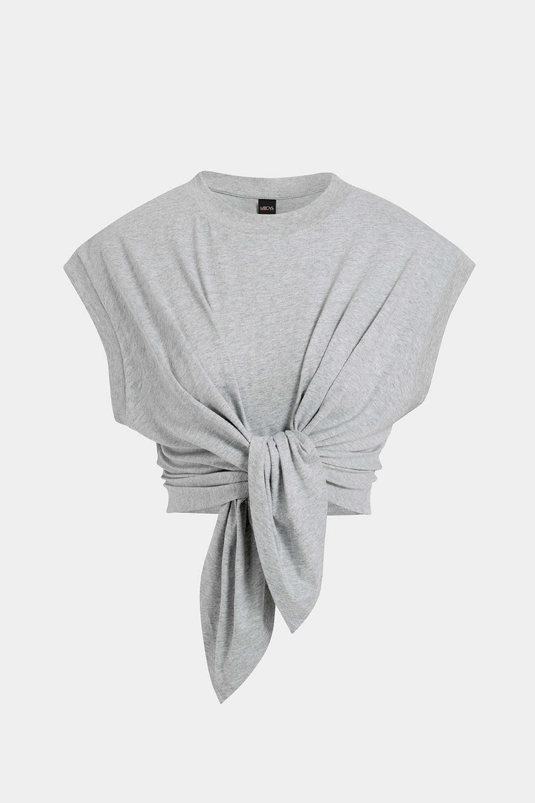Solid Ruched Tie Front T-Shirt