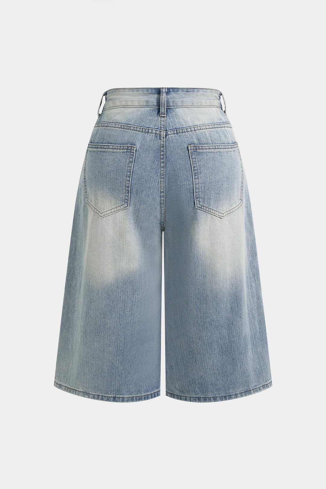Denim-shortsit, korkea vyötärö