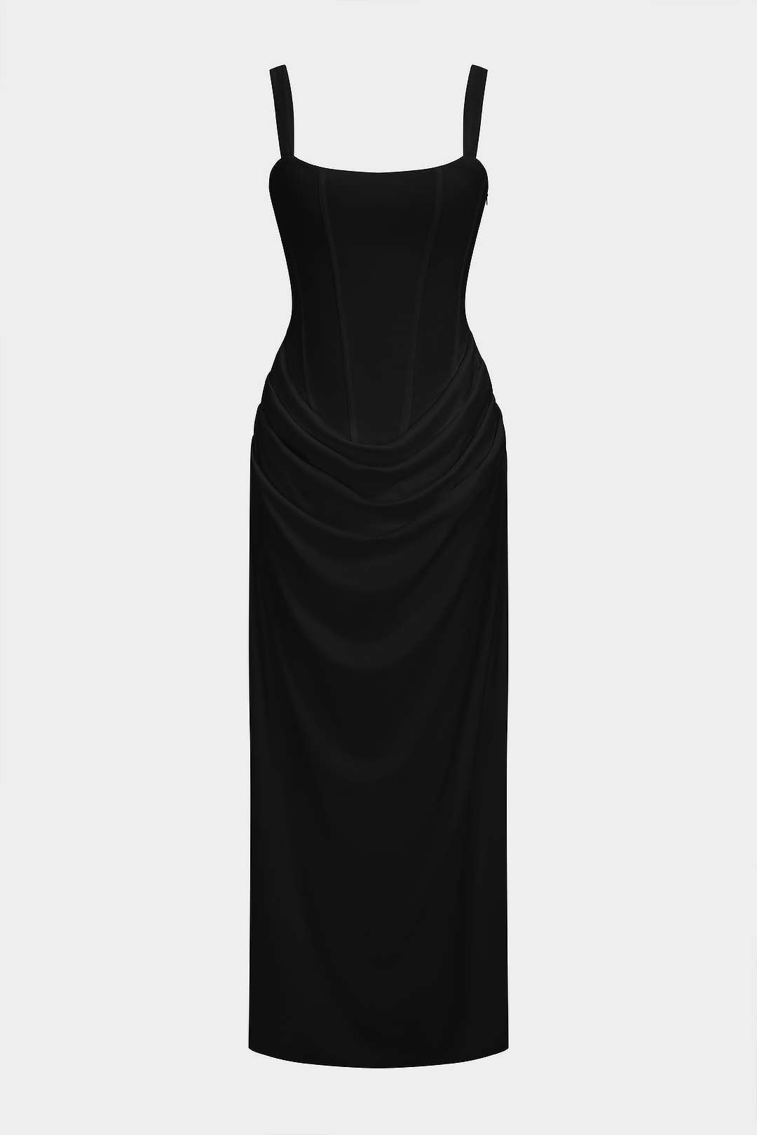 Tie Back Ruched Sleeveless Maxi Dress