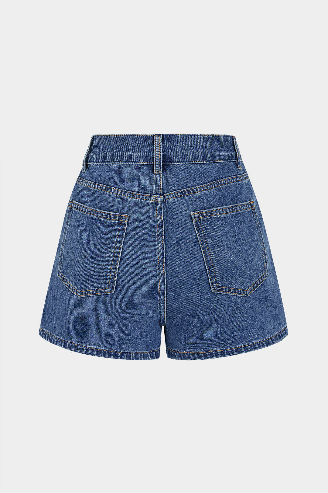 Denim Asymmetrical Button Shorts