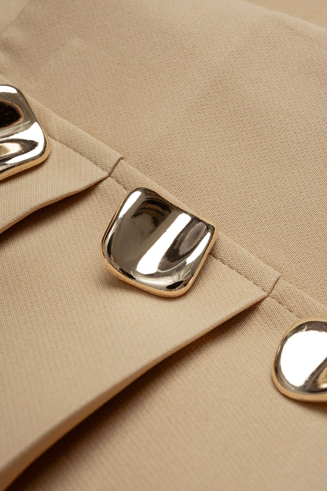 Metallic Asymmetrical Pleated Shorts