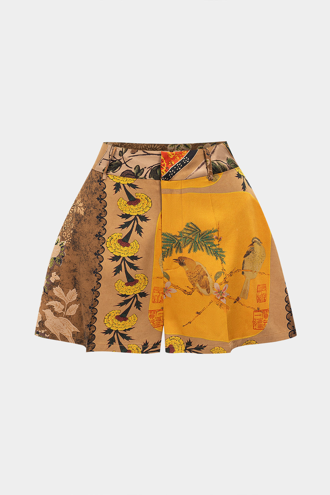 Floral Contrast Print Shorts