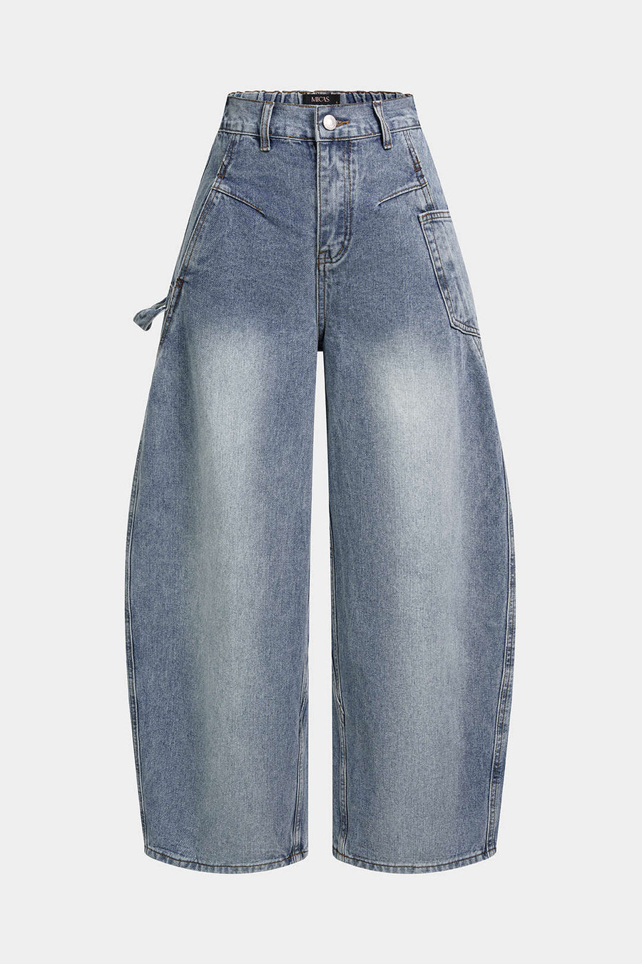 Denim Pocket Buckle Horseshoe Jeans