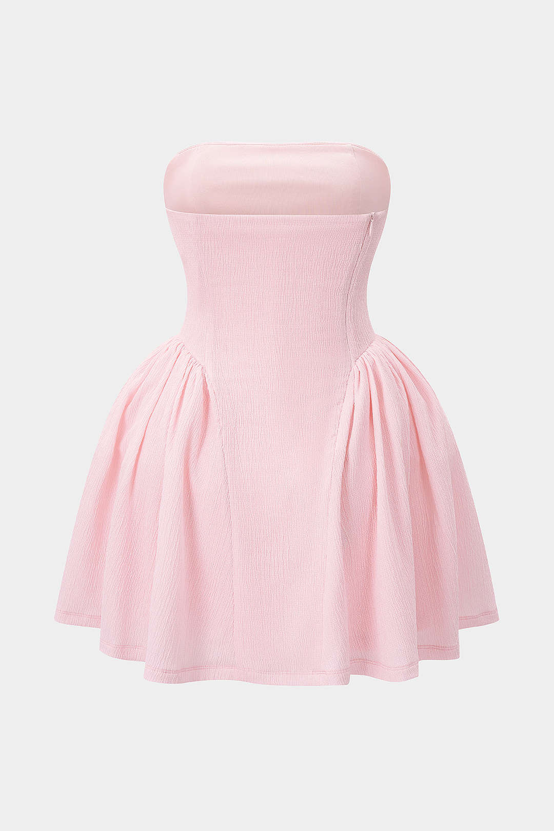 Ruched Strapless Sleeveless Mini Dress