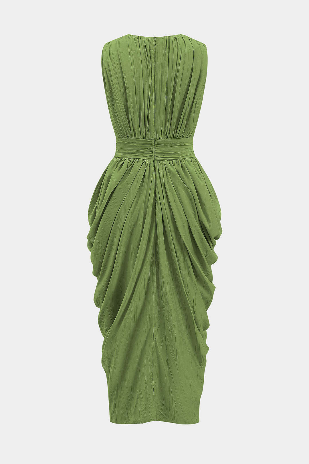 Ruched V-Neck Sleeveless Maxi Dress