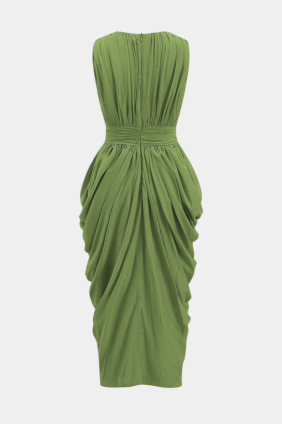 Ruched V-Neck Sleeveless Maxi Dress