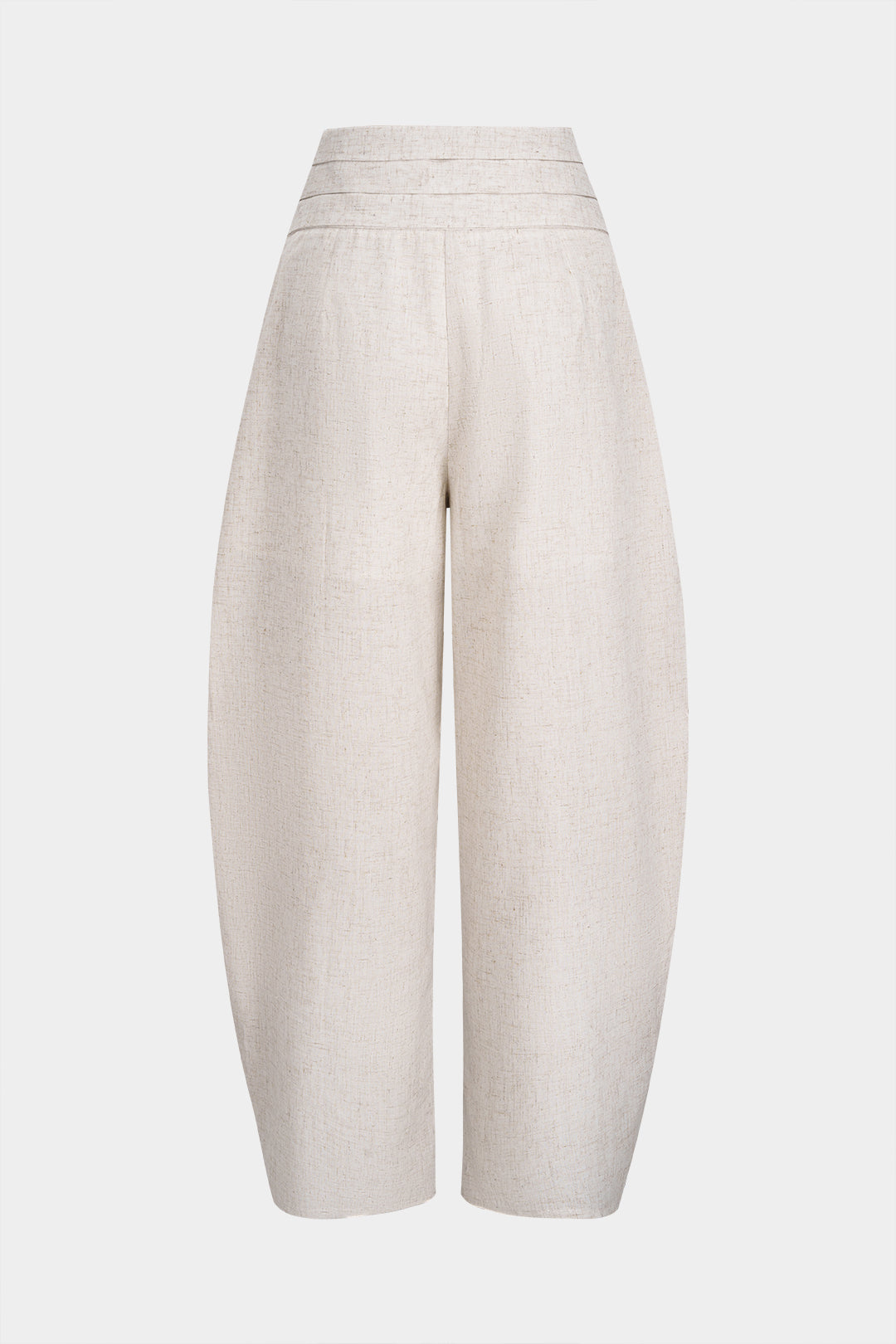 Linen Pleated Asymmetrical High Waist Pants
