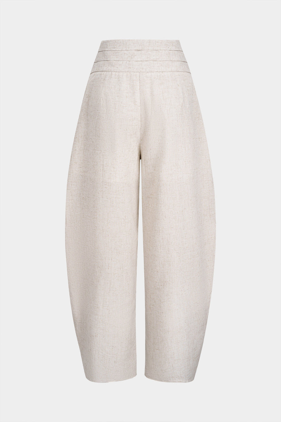 Linen Pleated Asymmetrical High Waist Pants