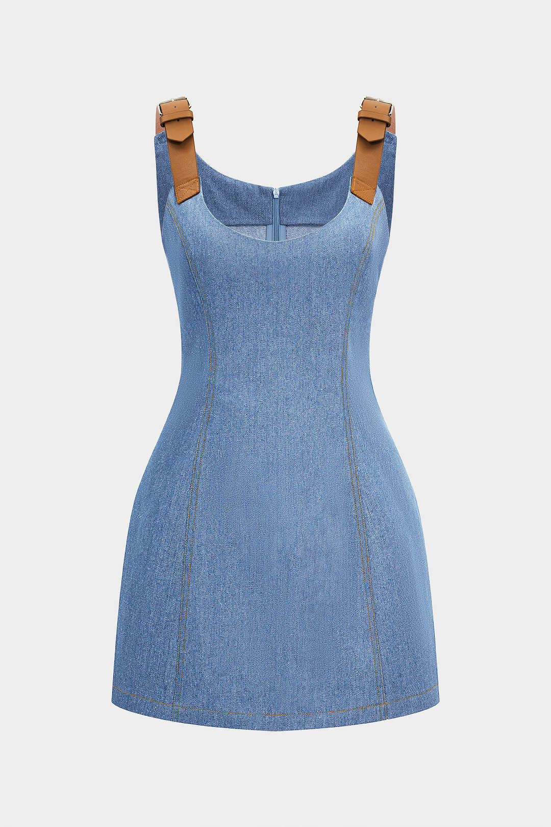 Metallic Decor Sleeveless Mini Dress