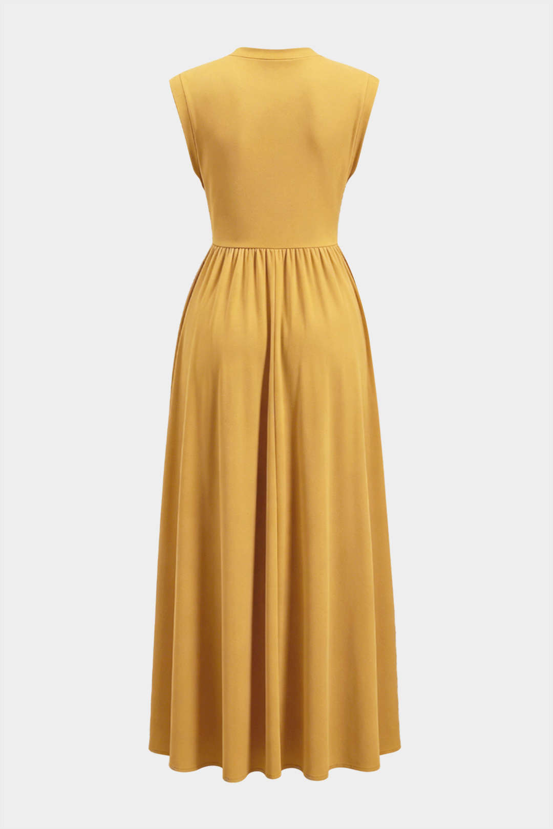 Round Neck Tie-Up Sleeveless Maxi Dress