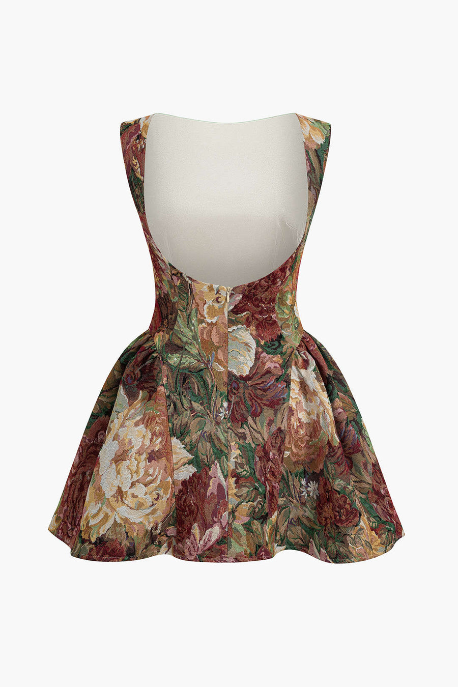 Jacquard Ruched Sleeveless Mini Dress