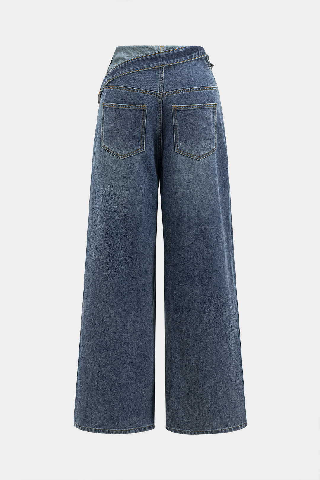 Asymmetriset, korkeavyötäröiset, suorat denimfarkut