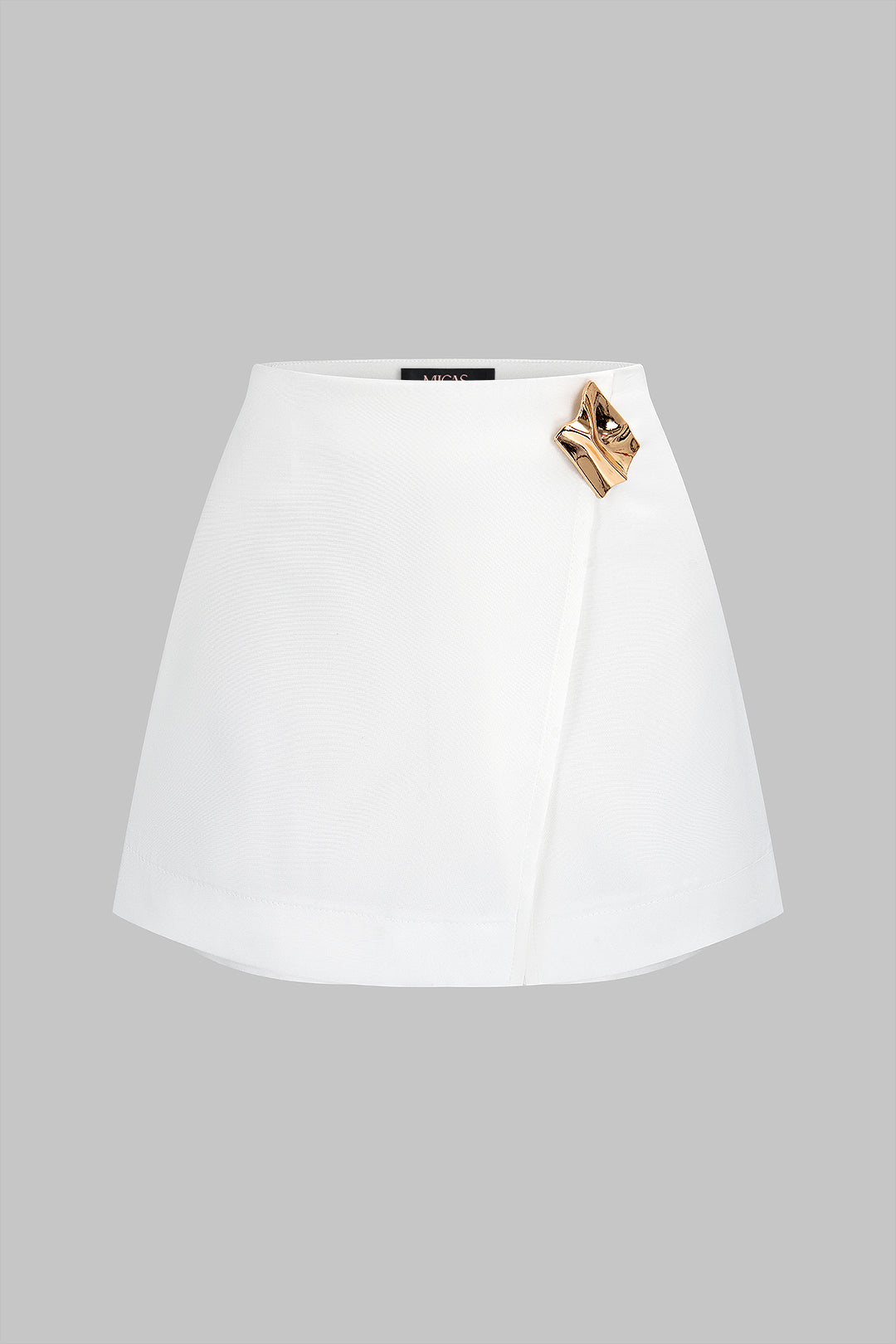 Metallic Wrap Asymmetrical Skort