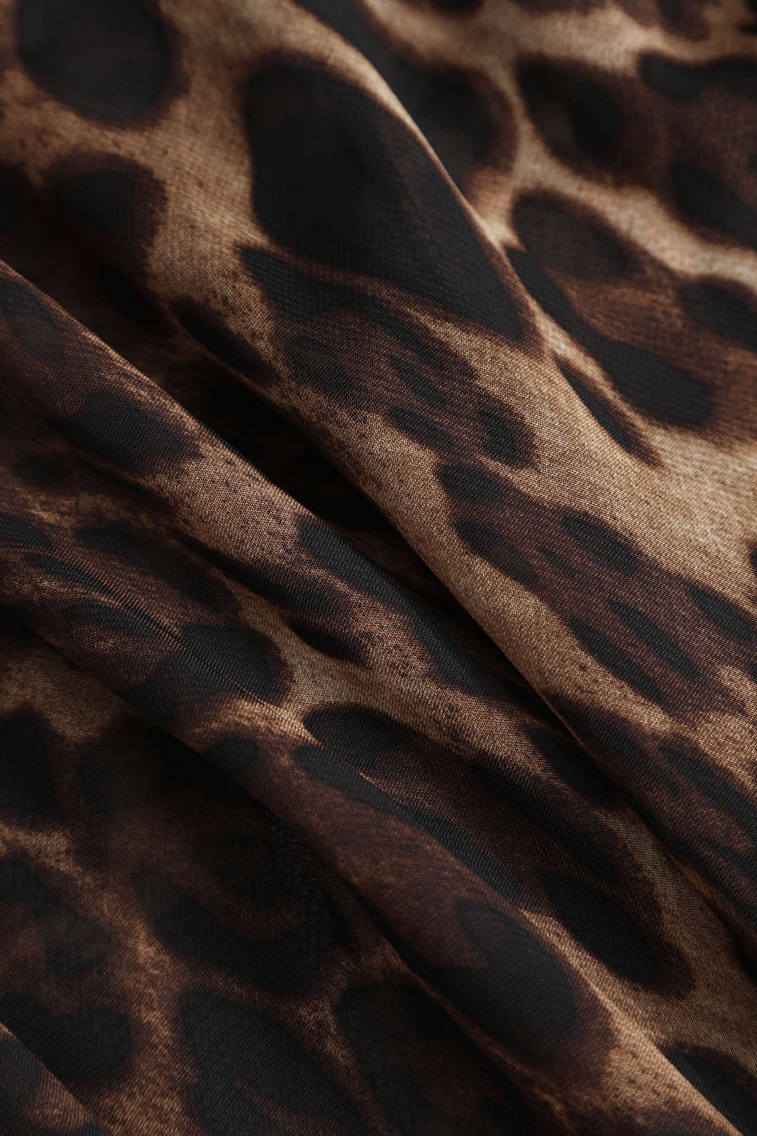 Leopard Print Sheer Draped Maxi Dress