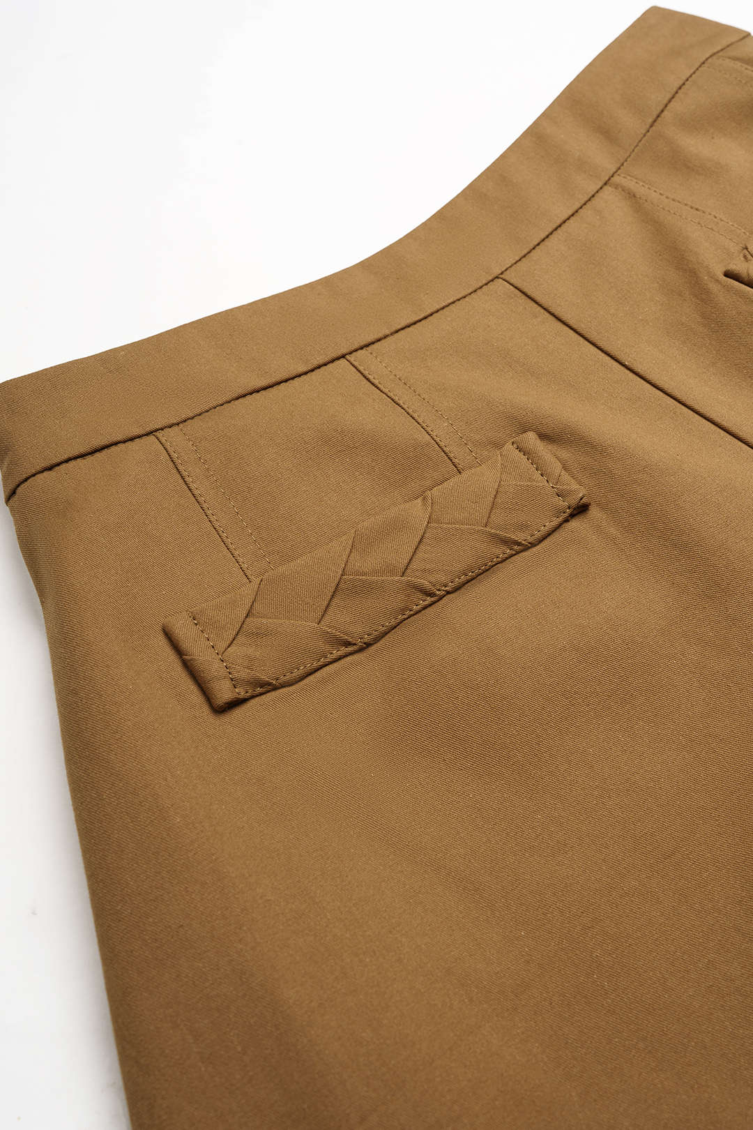 Fake Pocket Shirred Waistband Shorts