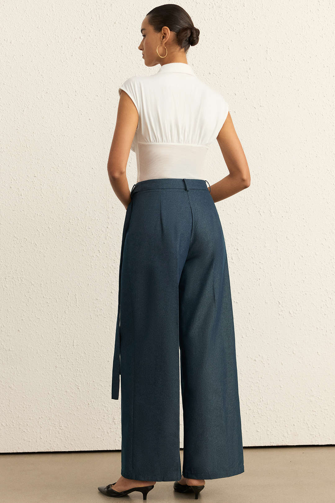 Tie Front Asymmetrical Pants