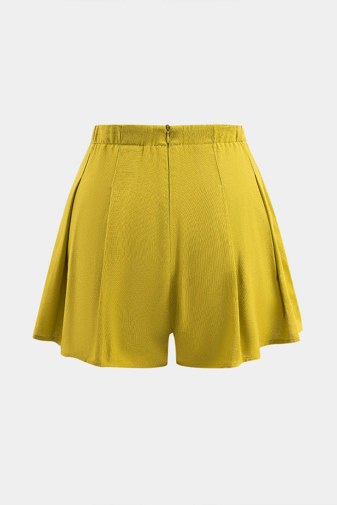 Linen Pleated Zipper Shorts