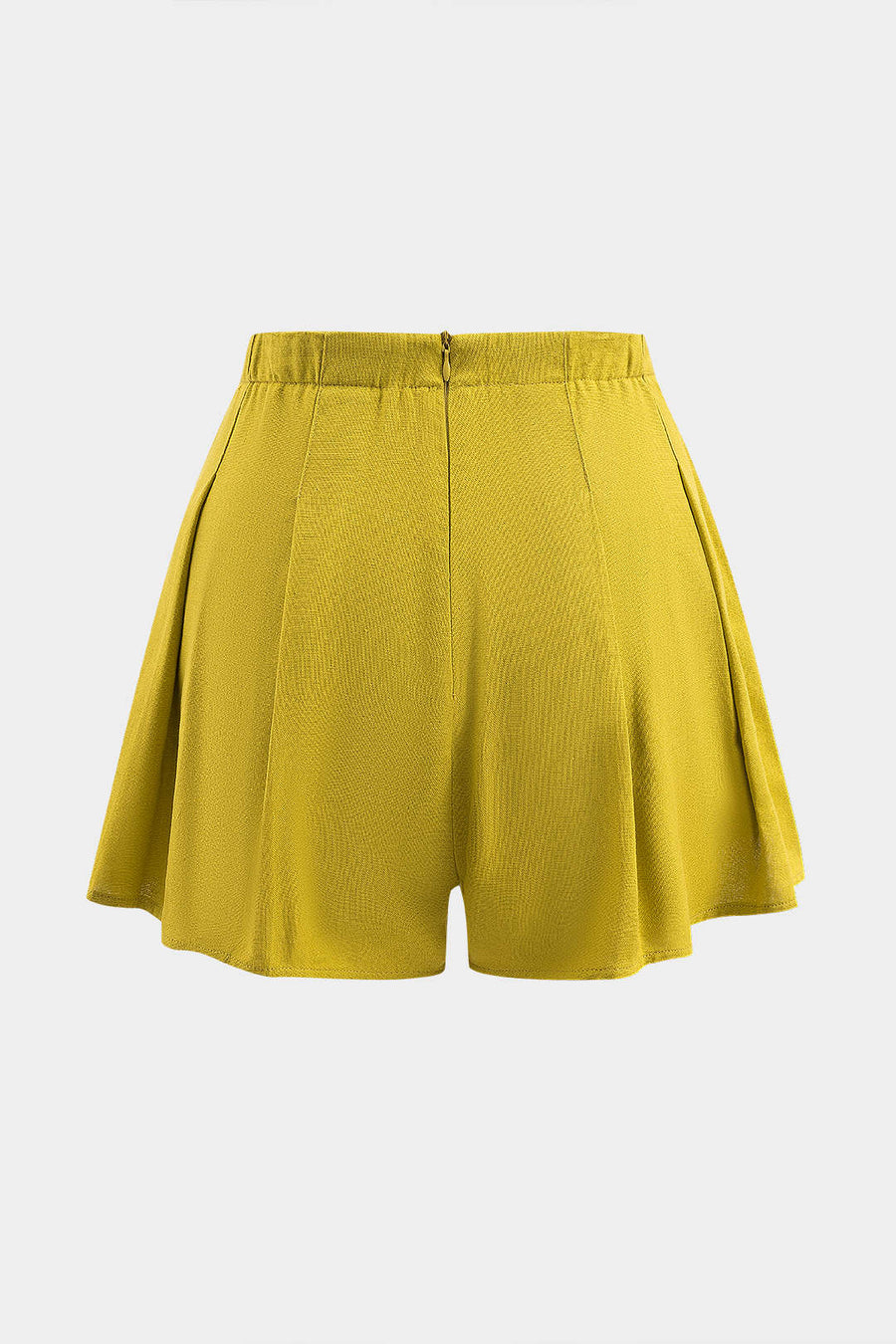 Linen Pleated Zipper Shorts