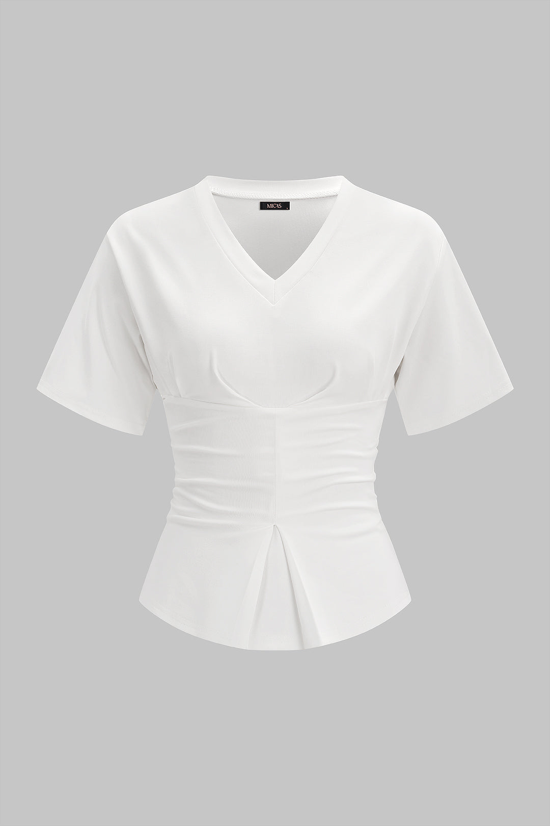 Solid V-Neck Short Sleeve T-Shirt
