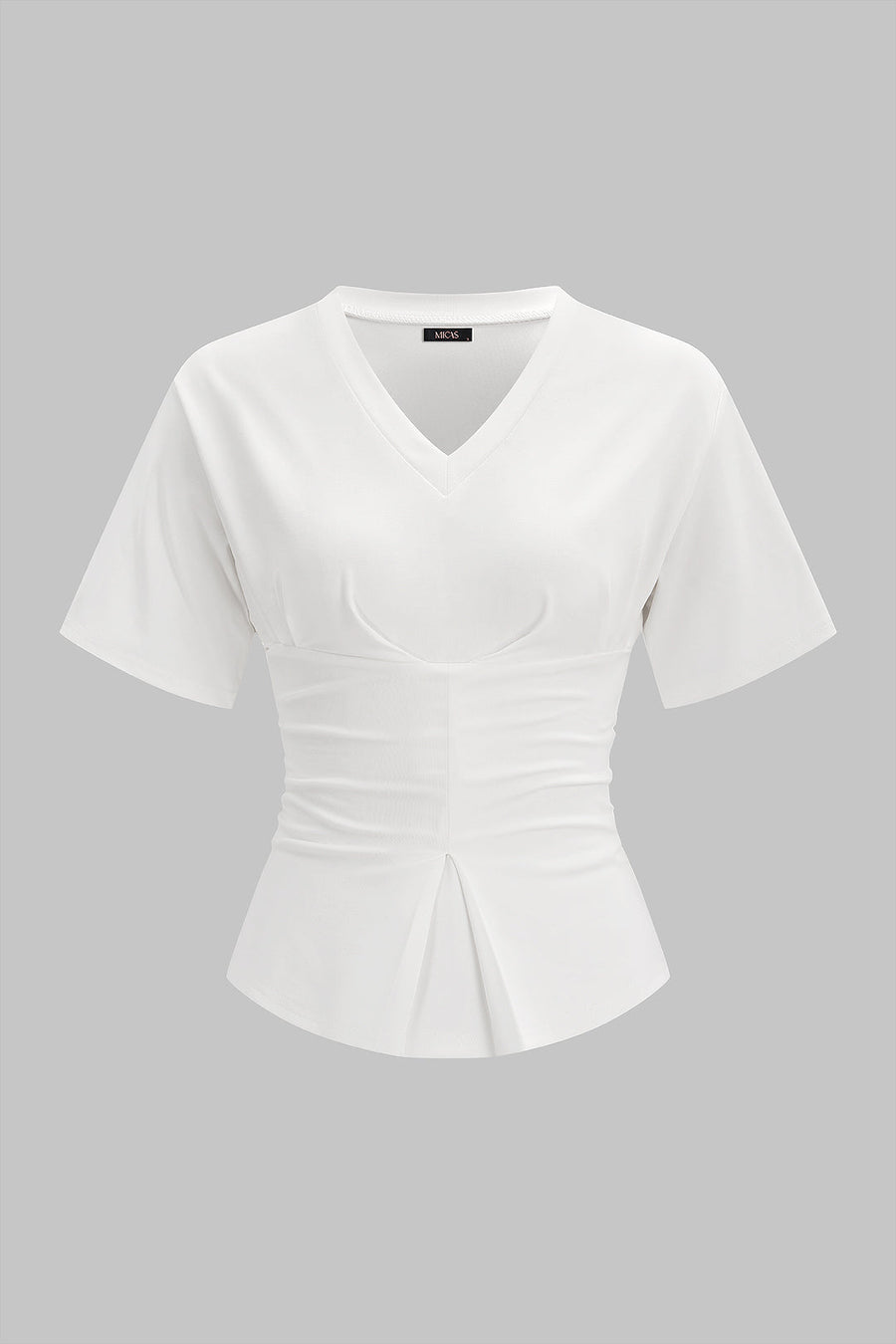 Solid V-Neck Short Sleeve T-Shirt