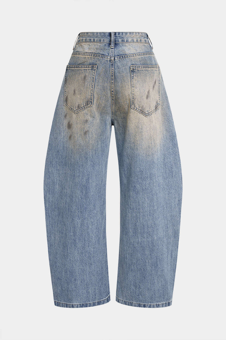 Asymmetriset, leveälahkeiset denimfarkut