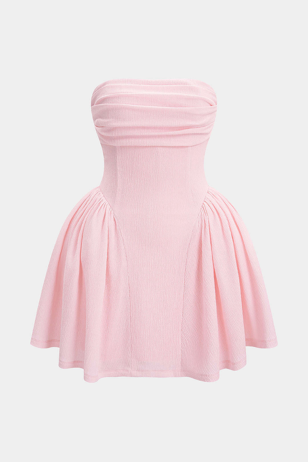 Ruched Strapless Sleeveless Mini Dress